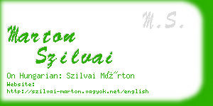 marton szilvai business card